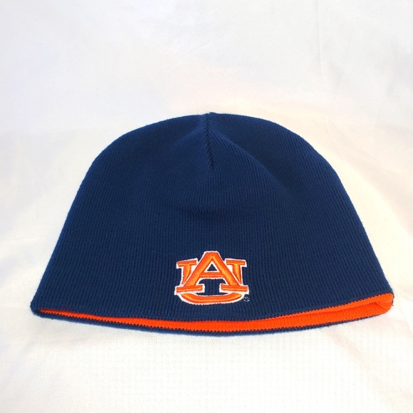 AUBURN Football NCAA SEC Skull Beanie Navy Orange Men Women Kids - Picture 1 of 4